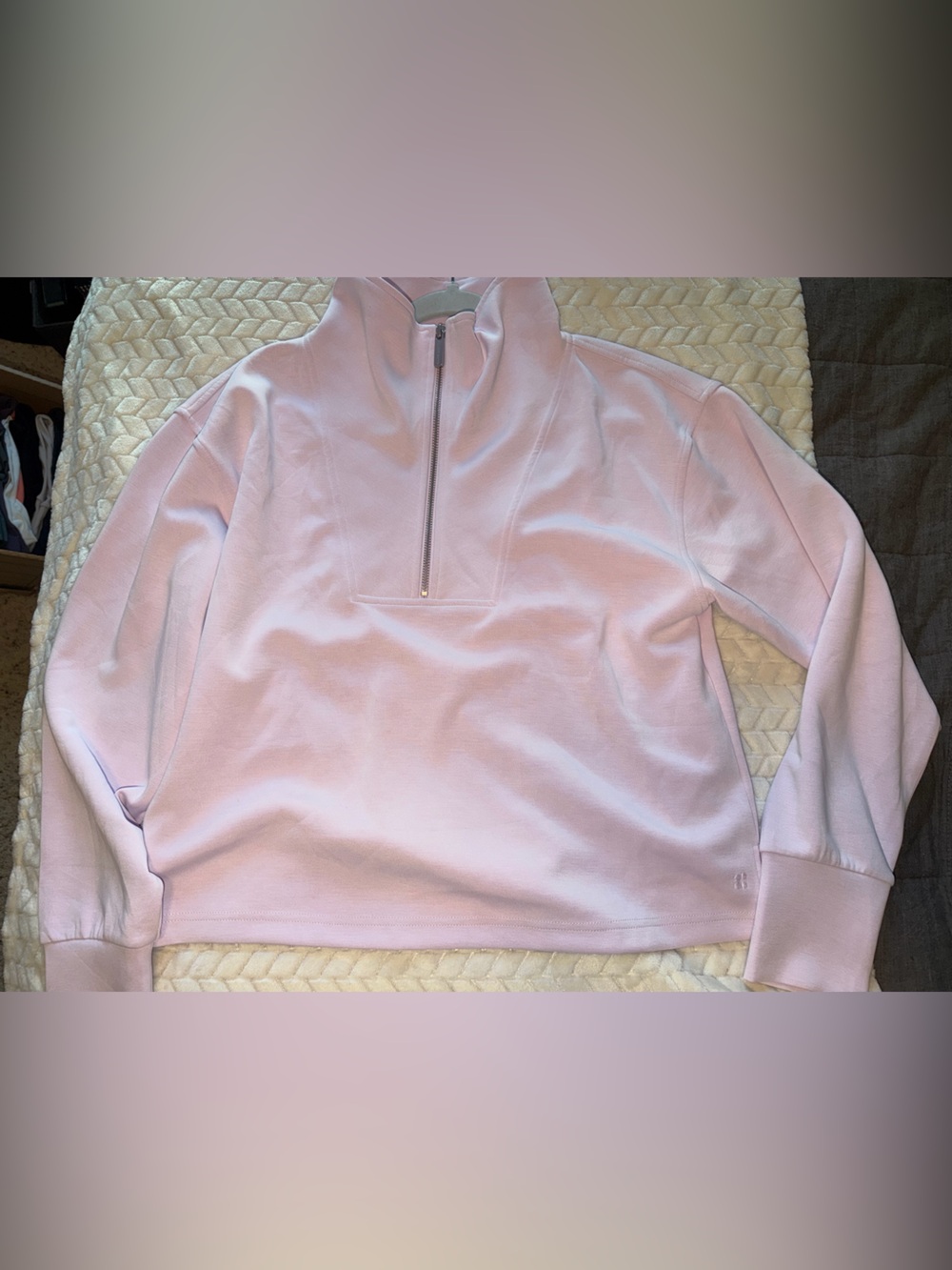 Sweaty Betty Quarter Zip Mock Neck Sweatshirt Pink Size 8